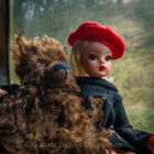 Katie and Brewster on SteamTrain<br />(Vintage Sindy Doll)