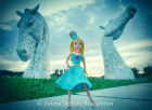 Flavia (Vintage Sindy Doll) at the Kelpies in Scotland